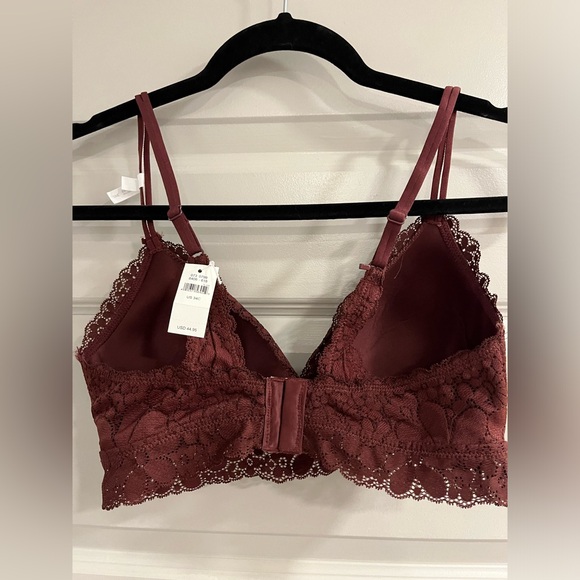 Nwt Aerie Real Happy  Women's Black CANDY Lace WIRELESS  Bra Size 34C - Picture 3 of 6